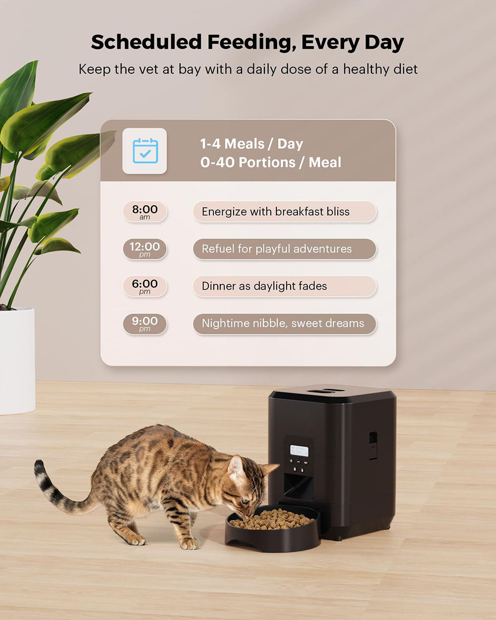Luxury Smart Pet Feeder – Timed Food Dispenser for Cats & Dogs